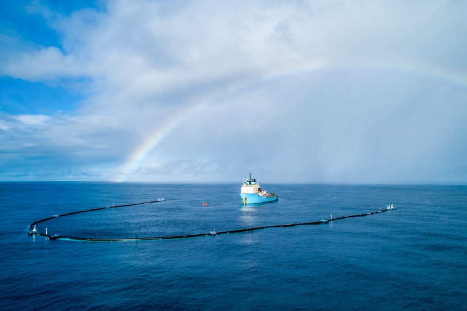 System 001 deployed in the Great Pacific Garbage Patch, October 2018
