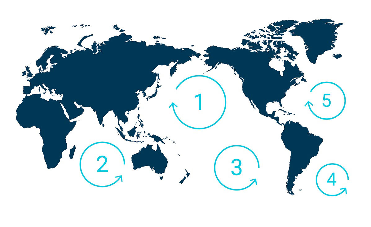 great pacific garbage patch map