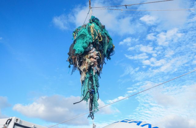 One of the ghost nets recovered during the 2015 Mega Expedition. RV Ocean Starr recovered 7 ghost nets heavier than 50 kg.