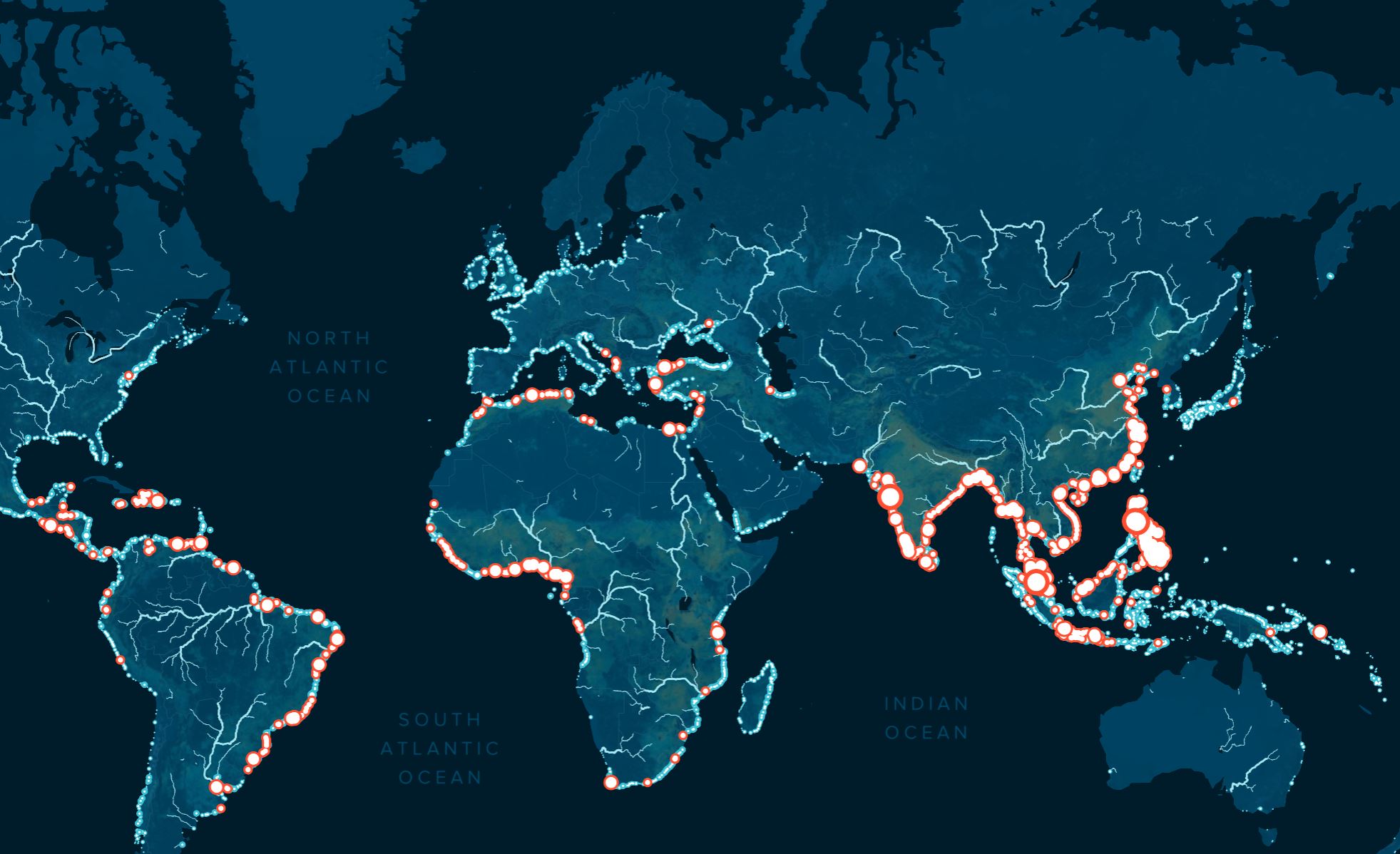 Map Of Plastic In The Ocean River Plastic Pollution Sources • The Ocean Cleanup