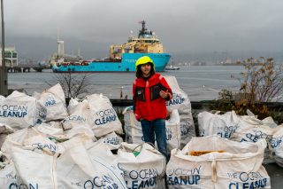 Boyan Slat, CEO and founder, during the live announcement on December 12th in Vancouver, Canada. He gave a recap of Ocean Mission One and explained the next steps for the plastic caught - to turn it into durable products that will help fund the continuation of the cleanup
