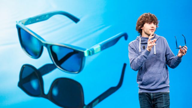 Boyan Slat unveiling the sunglasses