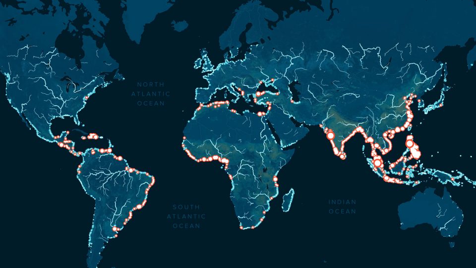 Map of 1000 polluting rivers