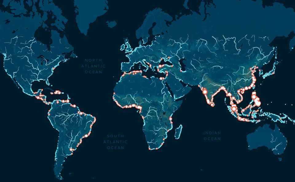 Map of 1000 polluting rivers