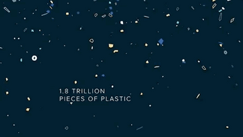 1.8 trillion pieces of plastic - Illustration (gif)