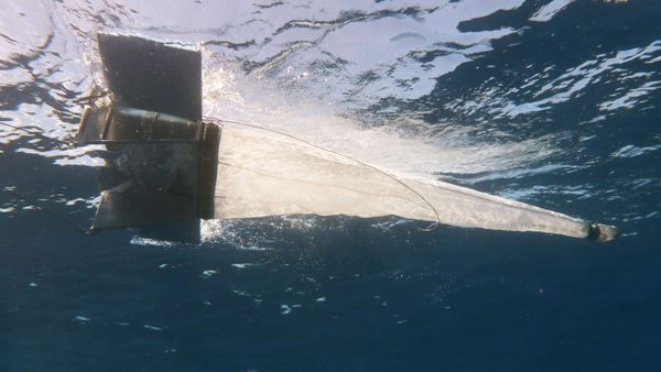 Manta trawl deployed during Mega Expedition.