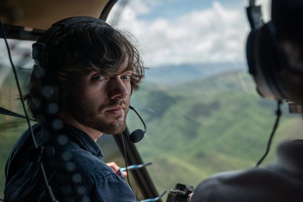 Boyan Slat in helicopter Guatemala