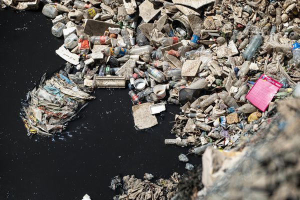 Plastic pollution in the Las Vacas River, Guatemala