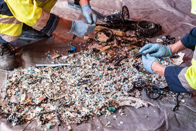 Plastic catch offshore during The Ocean Cleanup's cleanup mission