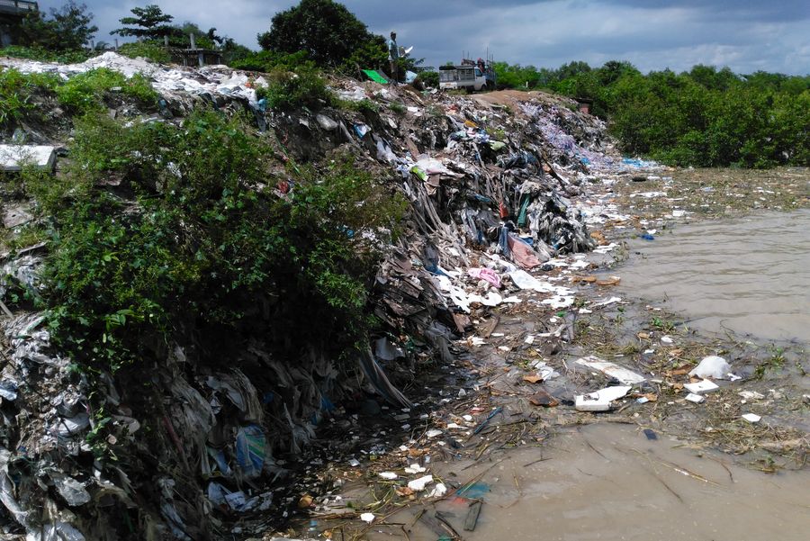 Waste on a river bank, Myanmar, September 2016