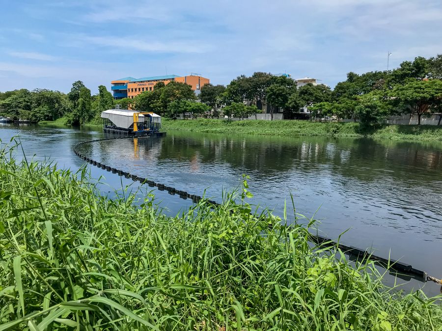 Interceptor 001™ in Cenkareng drain, Jakarta, Indonesia