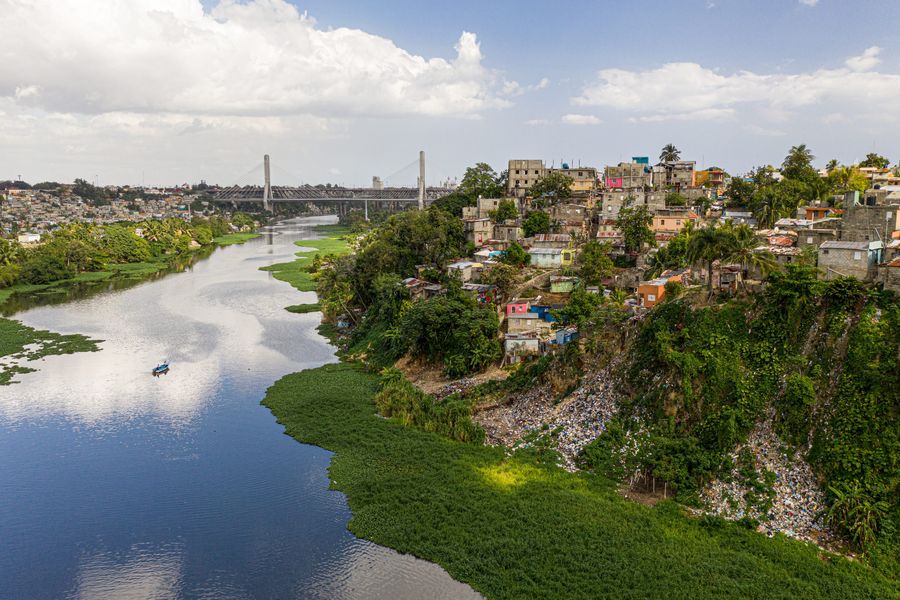 Trash on the banks of the Rio Ozama, Dominican Republic