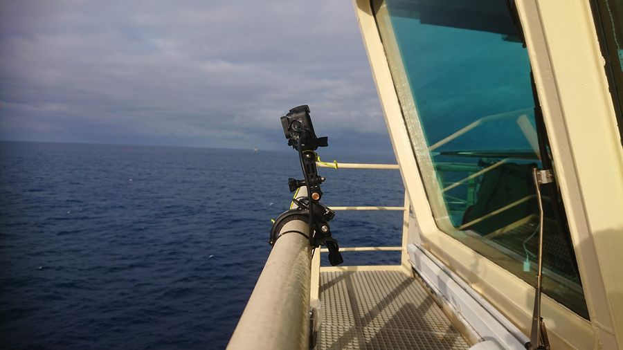 The experimental setup using a GoPro connected to a power bank