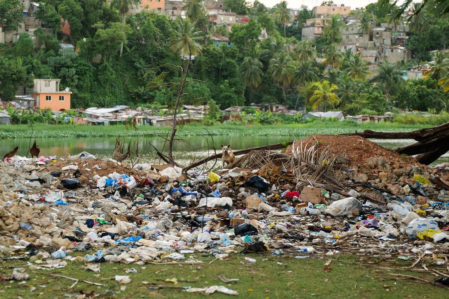 Plastic pollution in Santo Domingo, Dominican Republic