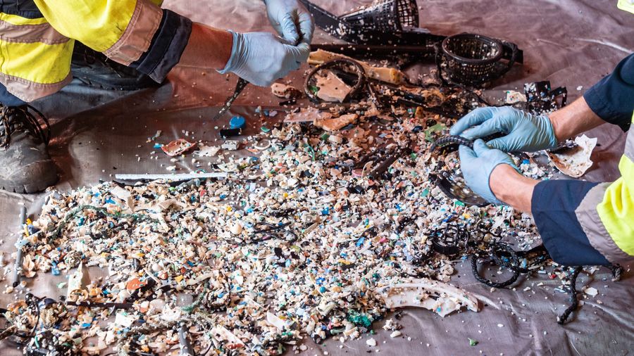 Plastic catch offshore during The Ocean Cleanup's cleanup mission